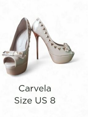Sexy Peep Toe Pump Stilettos 5.5 inch Heel in Blush Beige with Rose Gold Detail